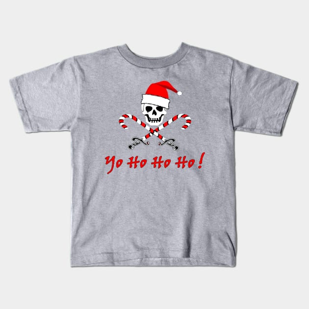 Jolly Pirate Santa Kids T-Shirt by DISmithArt